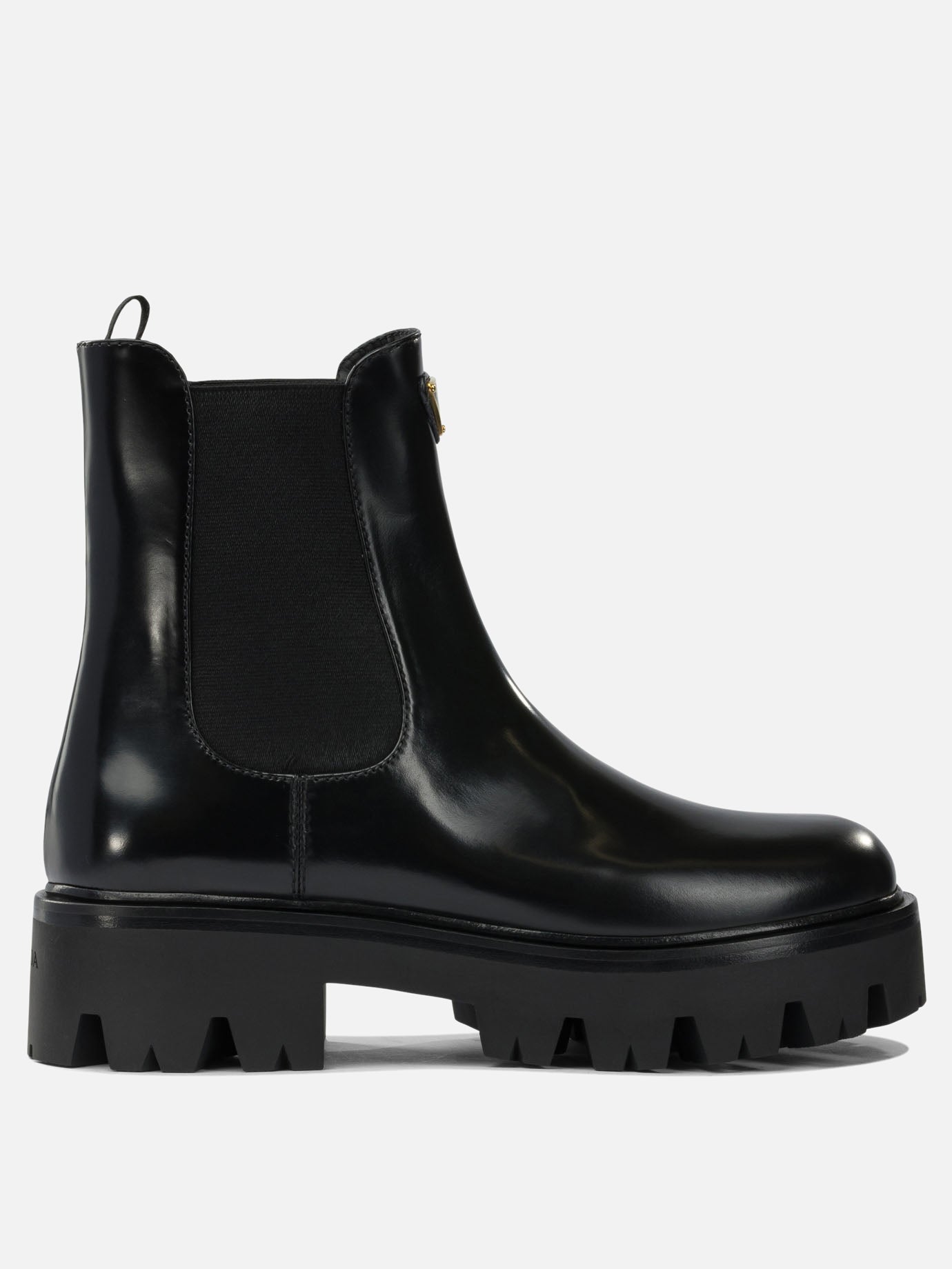 Pull-on boots 100% calf leather - 74% polyester 26% elastane  Black - Prada Women | PDP | VIETTI Online Store | Zoom-Modal
