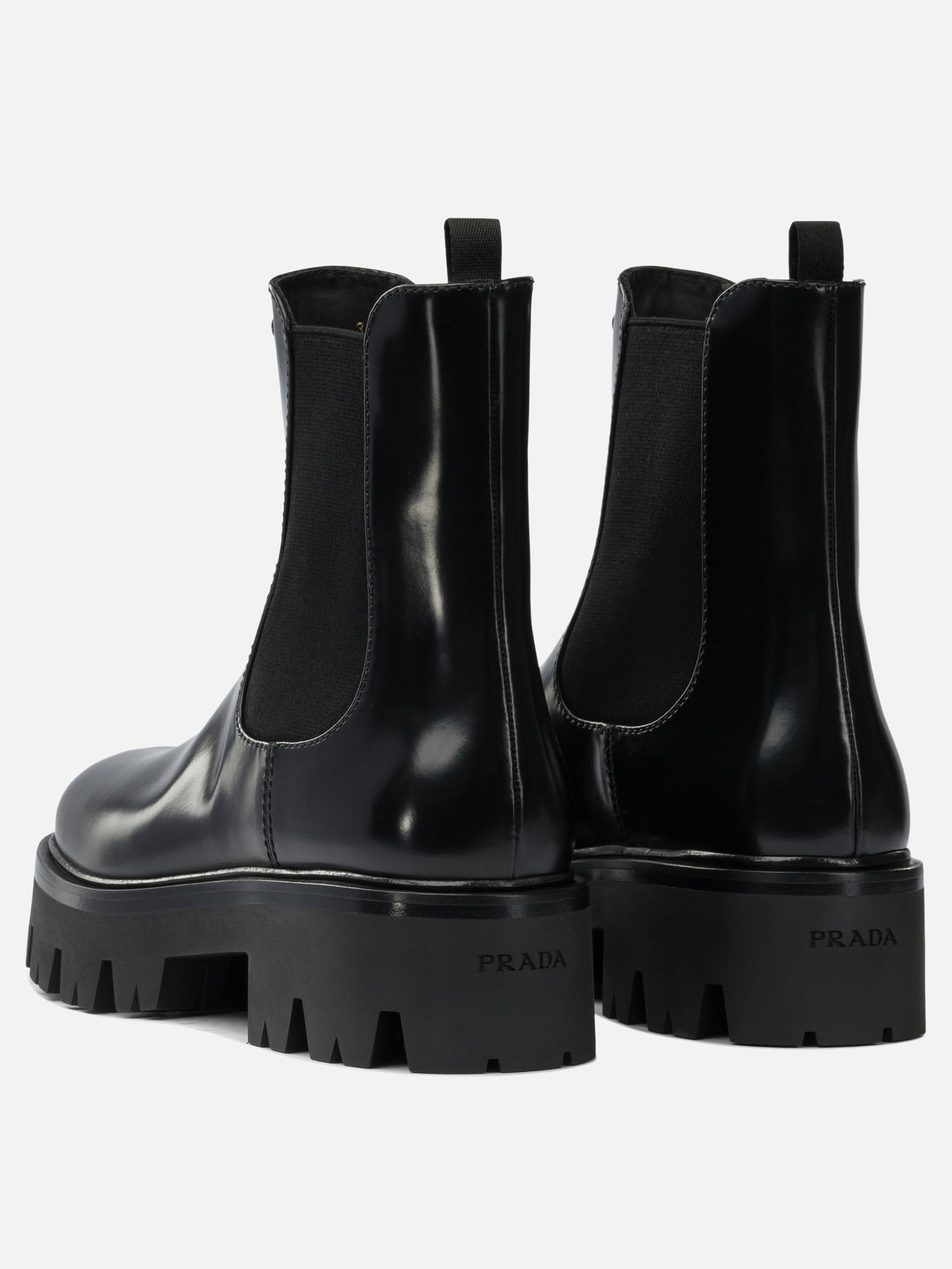 Pull-on boots 100% calf leather - 74% polyester 26% elastane  Black - Prada Women | PDP | VIETTI Online Store | Zoom-Modal_4
