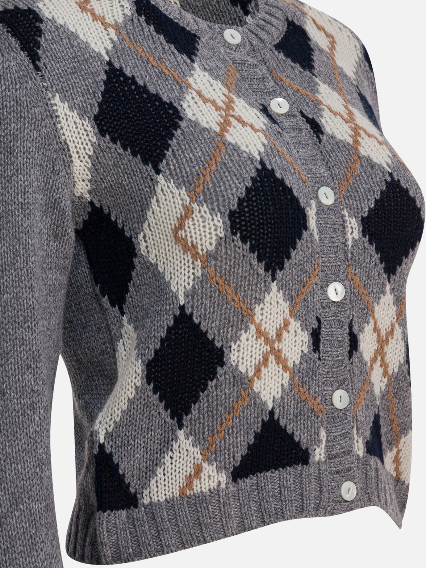 Cardigans Textured knit  Grey - Prada Women | PDP | VIETTI Online Store | Zoom-Modal_4
