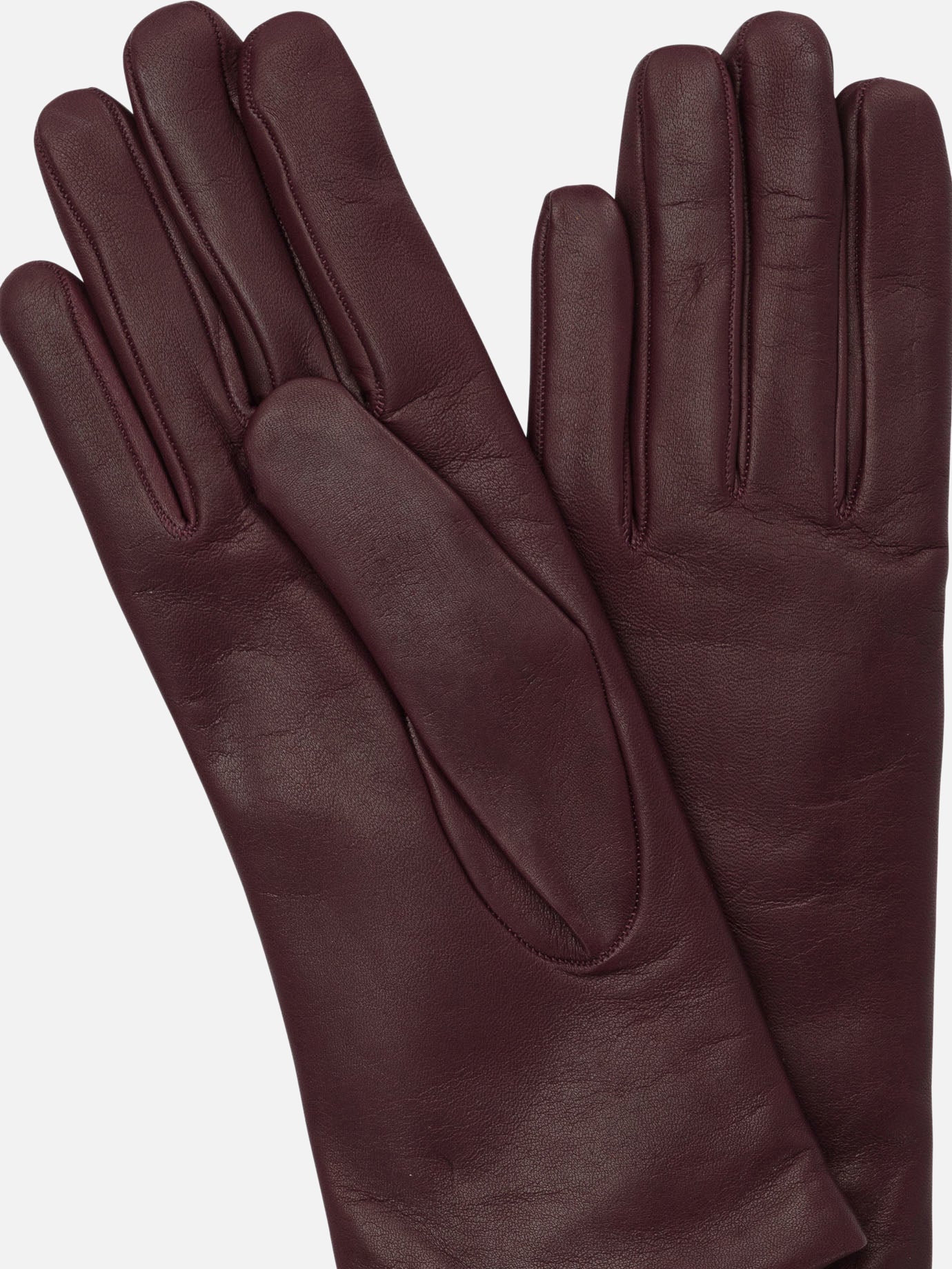 Casual gloves 100% leather - Lining: 100% cashmere  Bordeaux - Restelli Women | PDP | VIETTI Online Store | thumbnail_2
