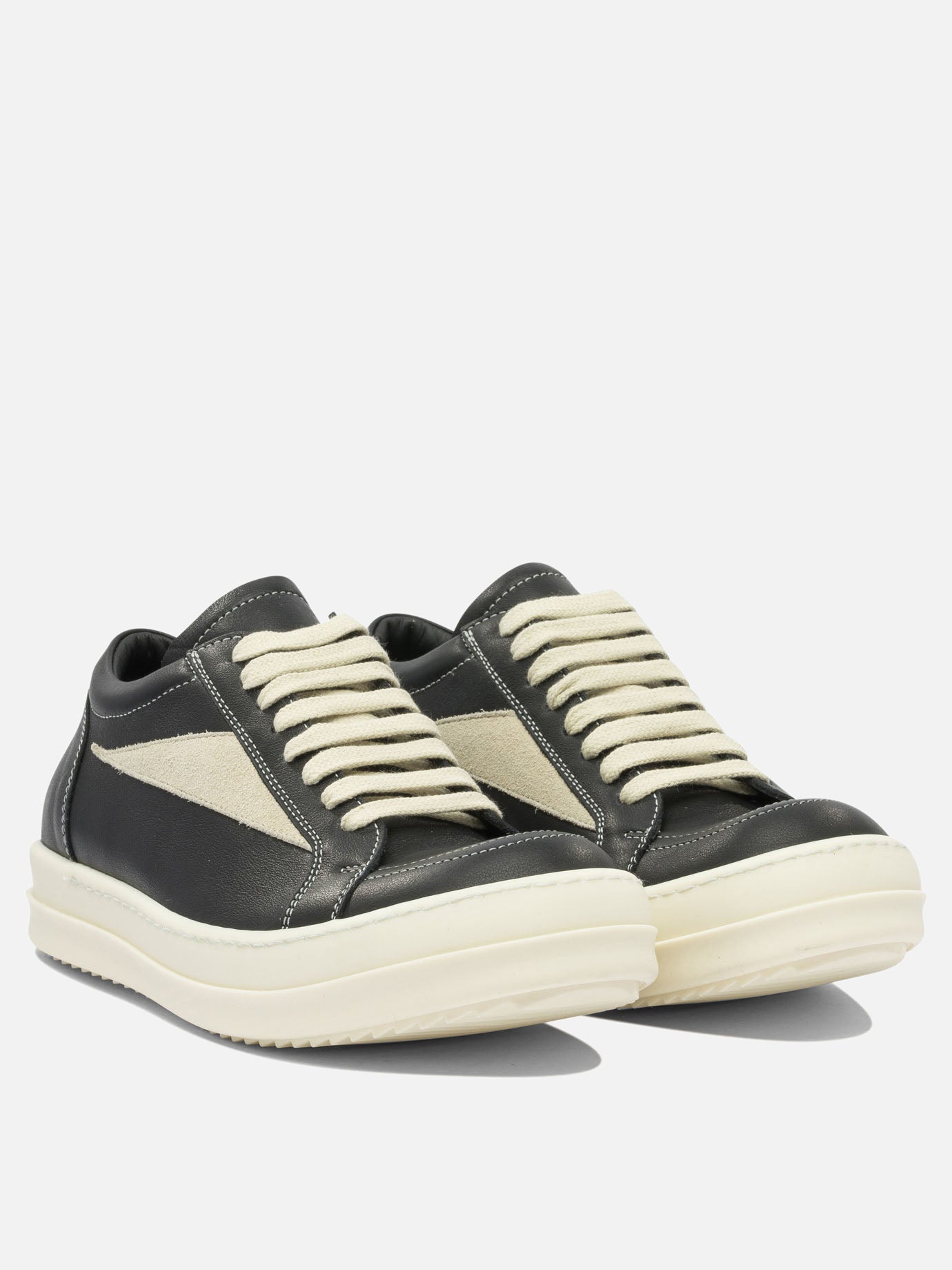 Low top sneakers 100% leather - 100% rubber  Black - Rick Owens Women | PDP | VIETTI Online Store | thumbnail_2