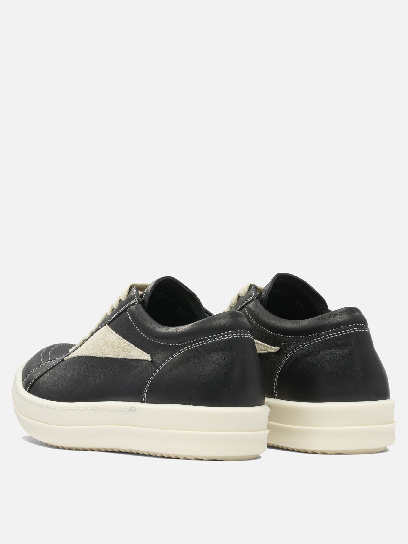 Low top sneakers 100% leather - 100% rubber  Black - Rick Owens Women | PDP | VIETTI Online Store | thumbnail_4