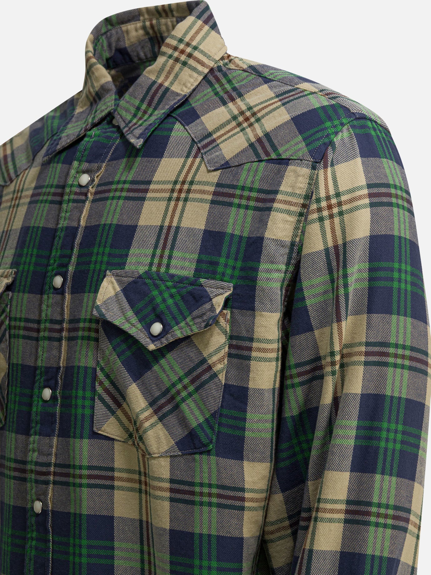 Casual shirts Check  Green - KAPITAL Men | PDP | VIETTI Online Store | thumbnail_4