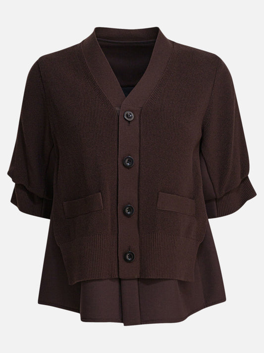 Cardigans Solid colour  Brown - Sacai Women | PLP | VIETTI Online Store 

