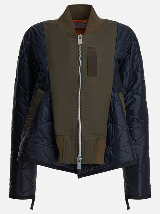 Bomber jackets Textured knit  Green - Sacai Women | PDP | VIETTI Online Store 

