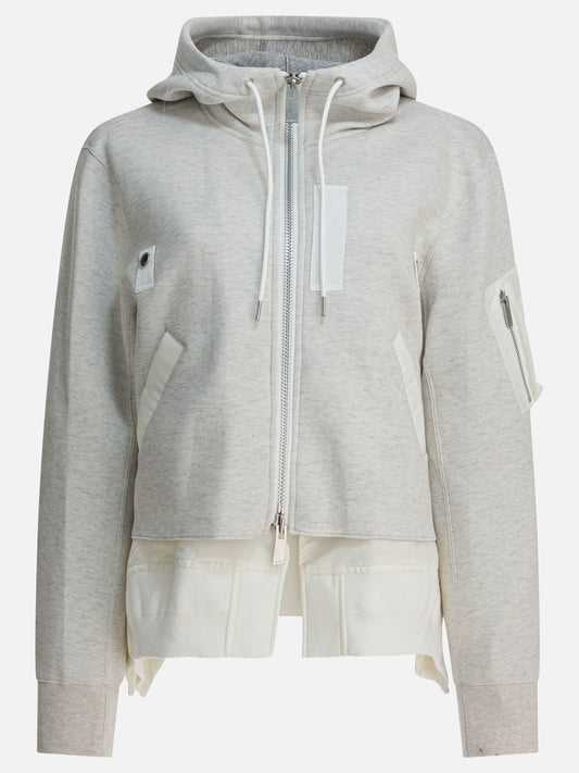 Full zip sweatshirts Solid colour  Grey - Sacai Women | PDP | VIETTI Online Store 
