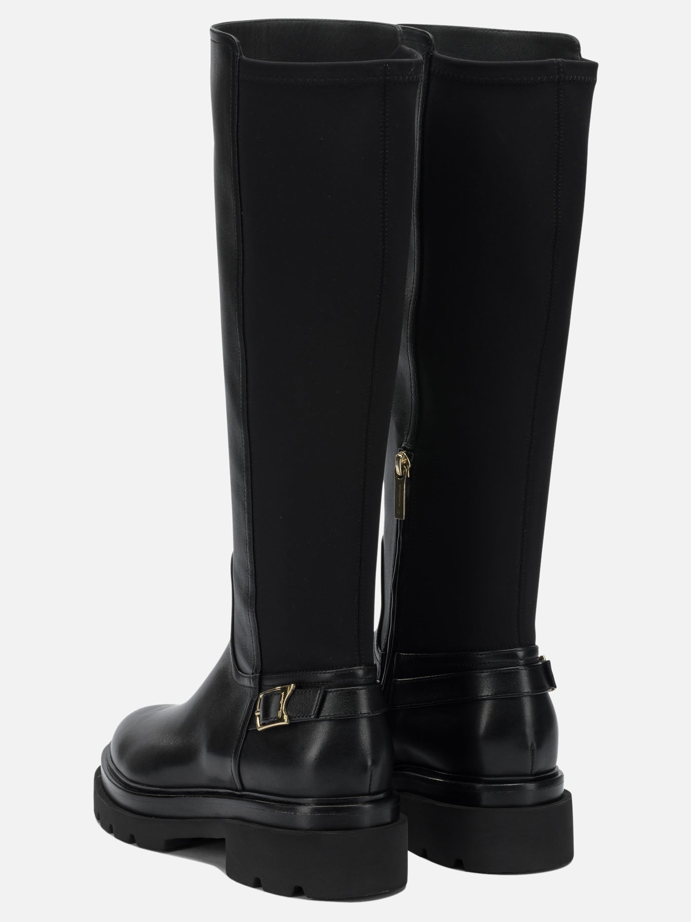 Knee-high 100% leather - 100% rubber  Black - Santoni Women | PDP | VIETTI Online Store | thumbnail_4
