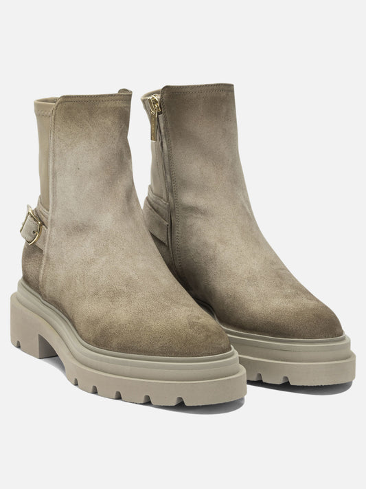 Zipped boots 100% suede - 100% rubber  Beige - Santoni Women | PLP | VIETTI Online Store | 2
