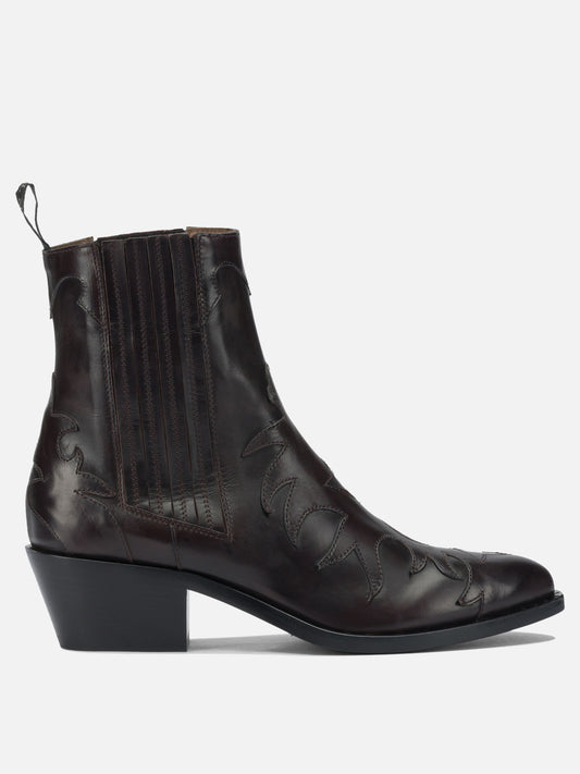 Pull-on boots 100% leather - 95% leather - 5% rubber  Bordeaux - Sartore Women | PDP | VIETTI Online Store 
