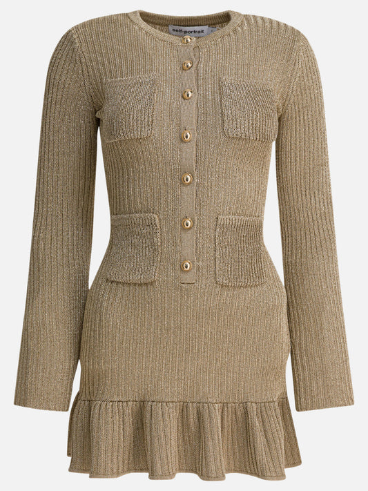 Mini dresses Solid colour  Gold - Self-portrait Women | PDP | VIETTI Online Store 
