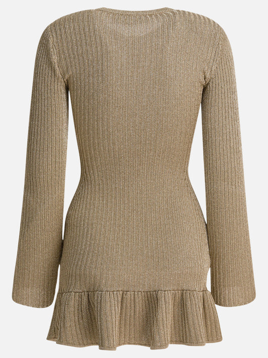Mini dresses Solid colour  Gold - Self-portrait Women | PDP | VIETTI Online Store | 2
