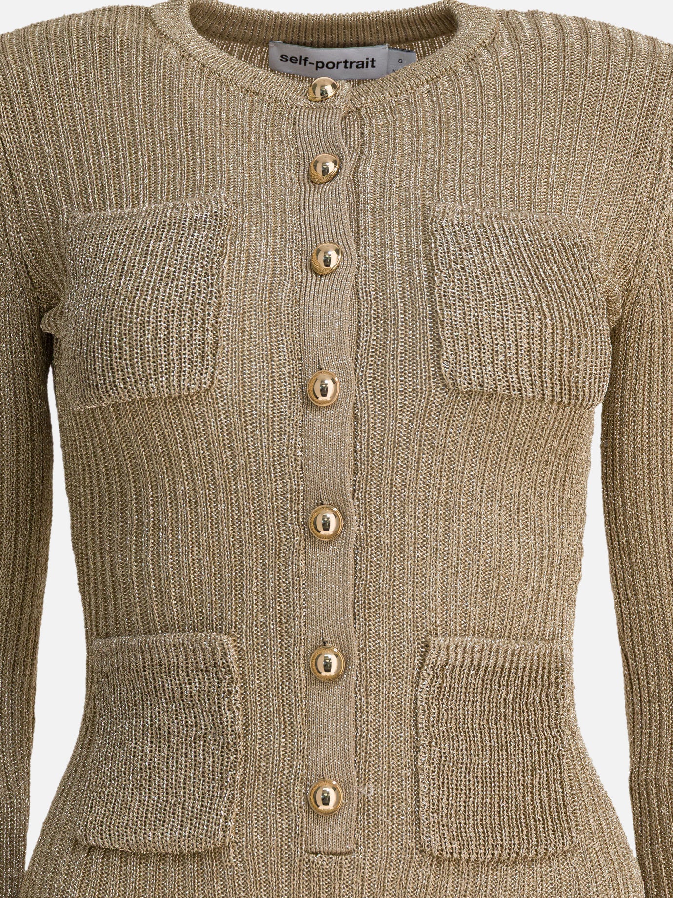 Mini dresses Solid colour  Gold - Self-portrait Women | PDP | VIETTI Online Store | thumbnail_3