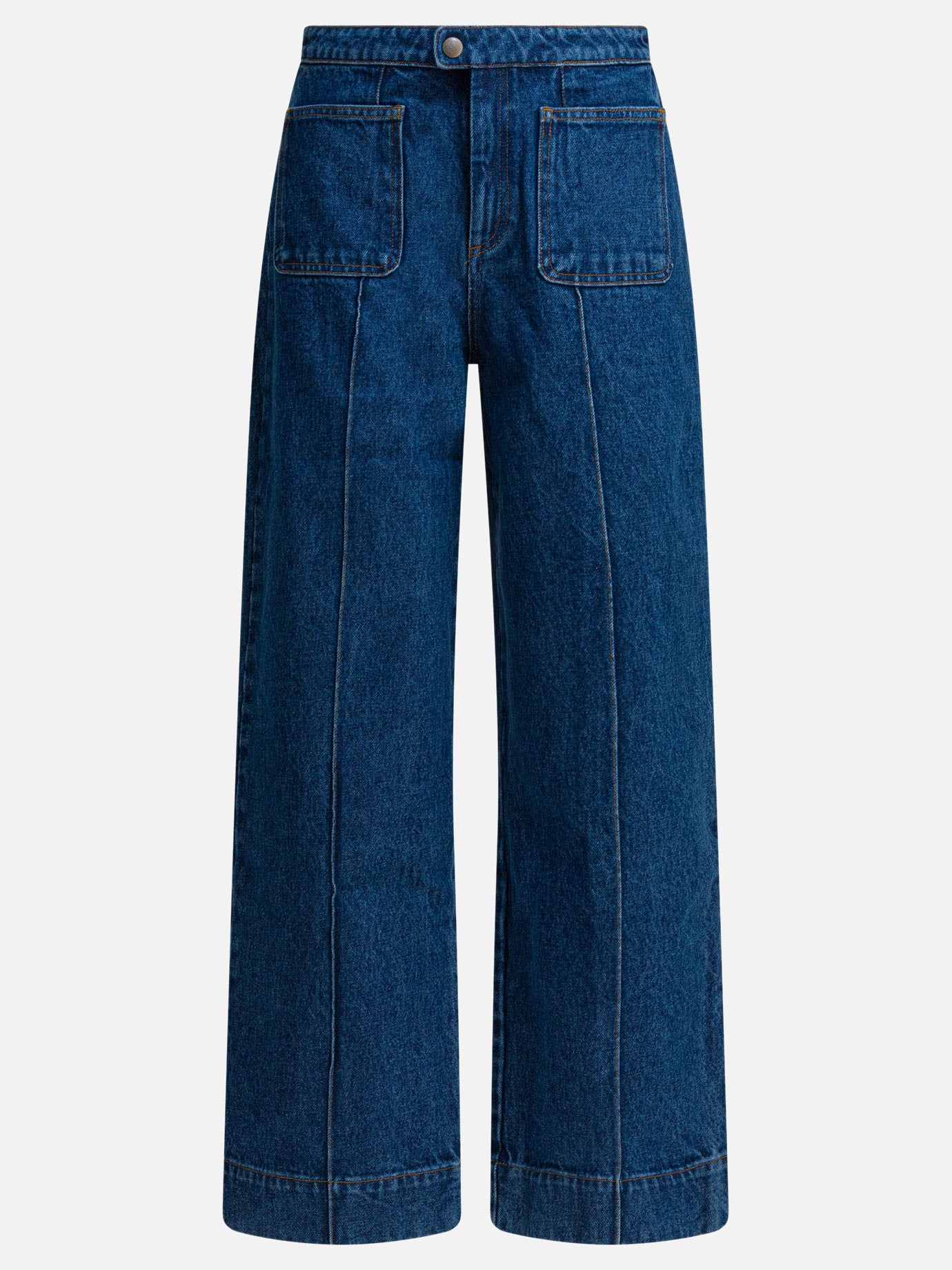 Wide-leg jeans Solid colour  Blue - Soeur Women | PDP | VIETTI Online Store | thumbnail