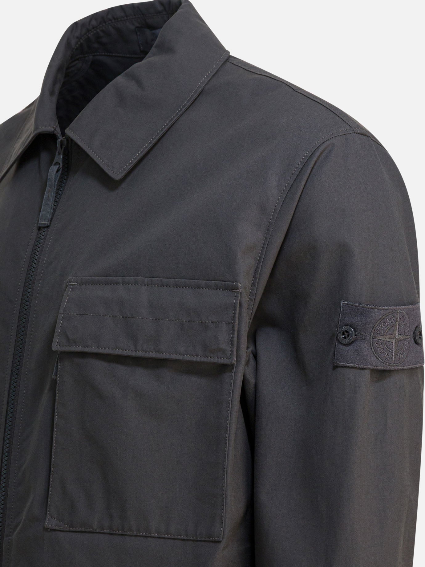 Quilted & Utility Jackets Logo  Grey - Stone Island Men | PDP | VIETTI Online Store | thumbnail_4