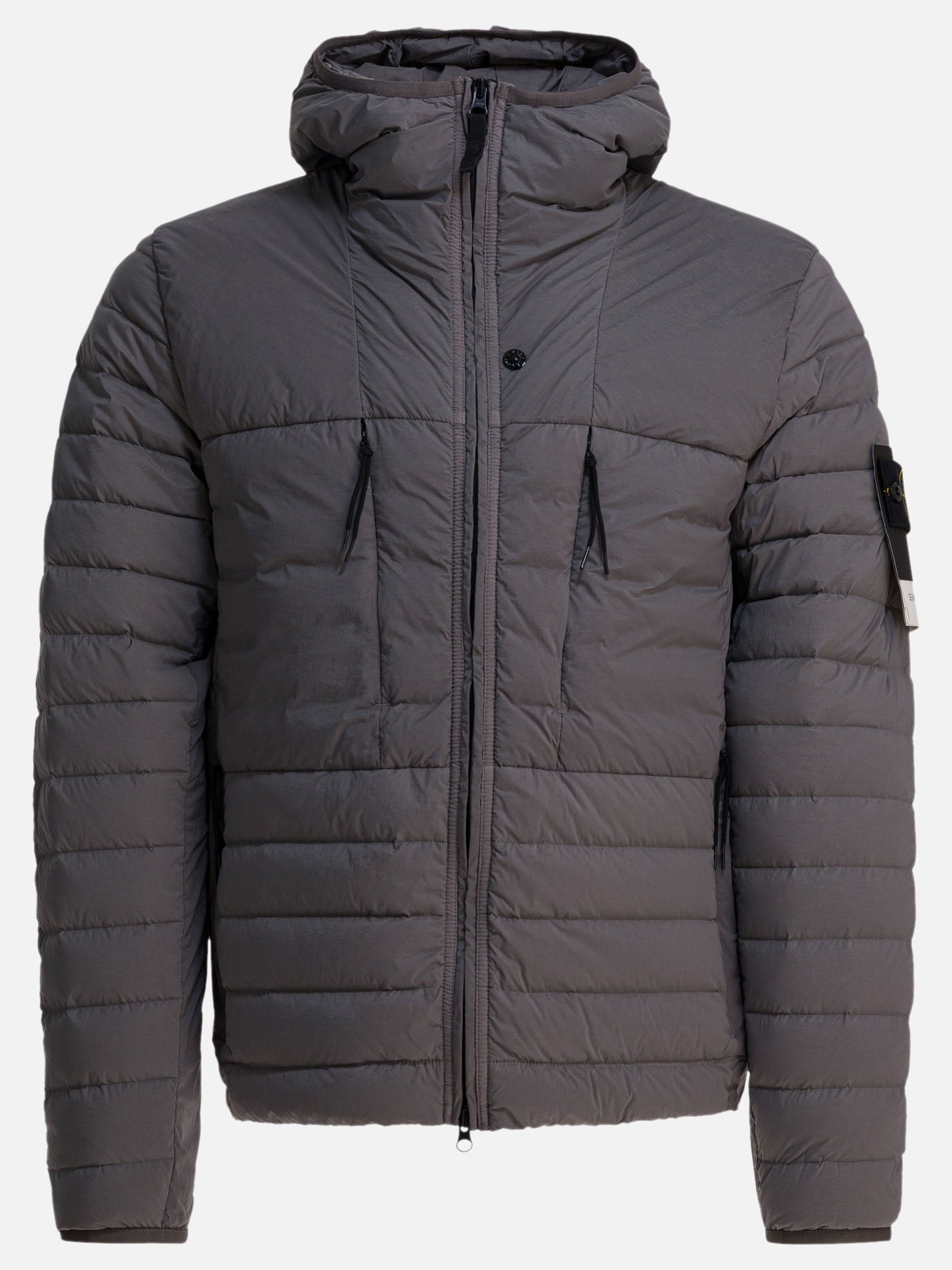 Down jackets Solid colour  Grey - Stone Island Men | PDP | VIETTI Online Store | Zoom-Modal

