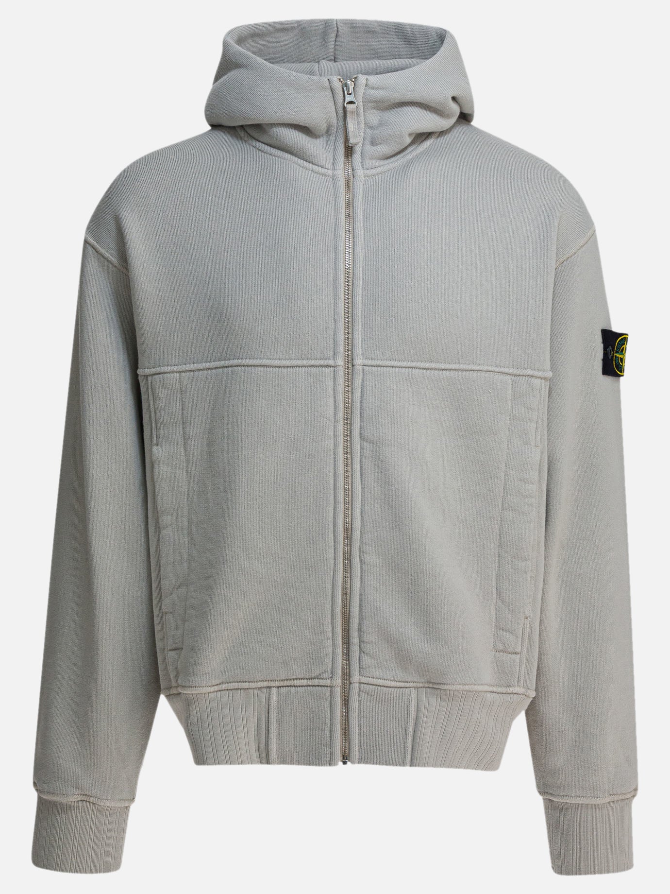 Full zip sweatshirts Logo  Grey - Stone Island Men | PDP | VIETTI Online Store | thumbnail