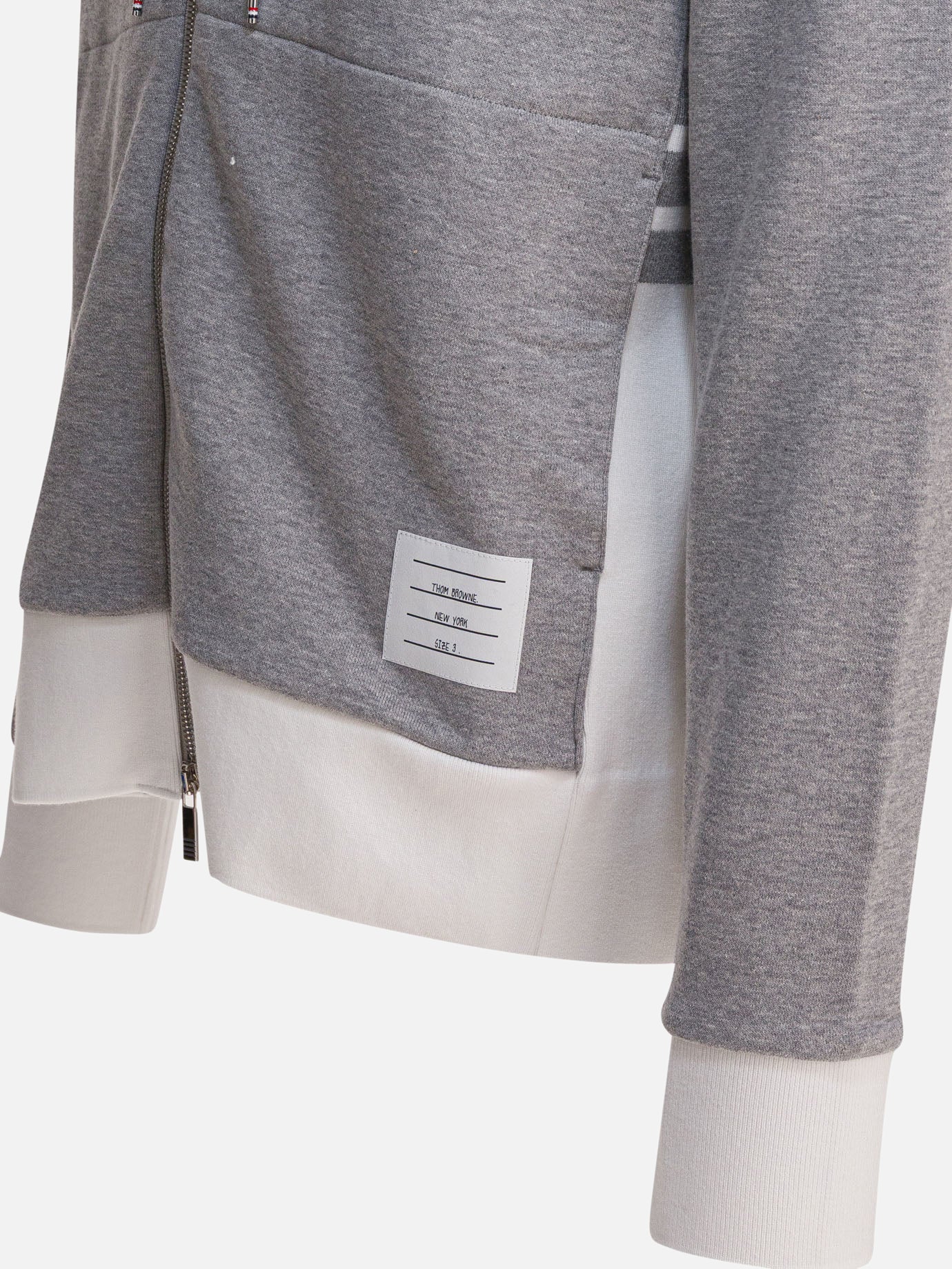 Full zip sweatshirts Solid colour  Grey - Thom Browne Men | PDP | VIETTI Online Store | Zoom-Modal_4
