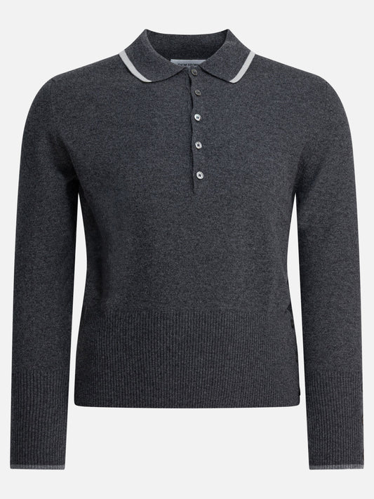 Polo shirts with buttons Logo  Black - Thom Browne Men | PDP | VIETTI Online Store 
