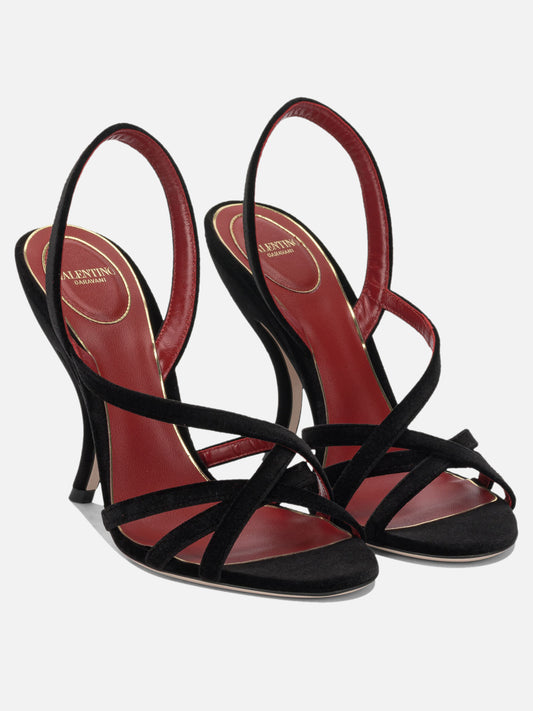Heeled sandals 100% fabric - 100% leather - 100% rubber  Black - Valentino Garavani Women | PDP | VIETTI Online Store | 2
