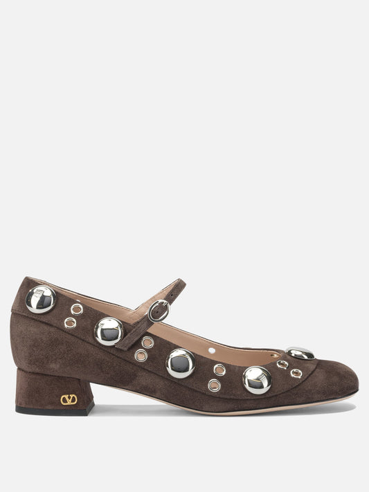 Mary Jane 100% calf leather  Brown - Valentino Garavani Women | PDP | VIETTI Online Store 
